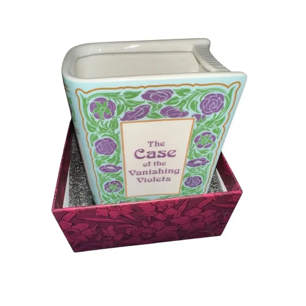 The Case of the Vanishing Violets Book Flower Vase in Gift Box - Picture 3 of 4